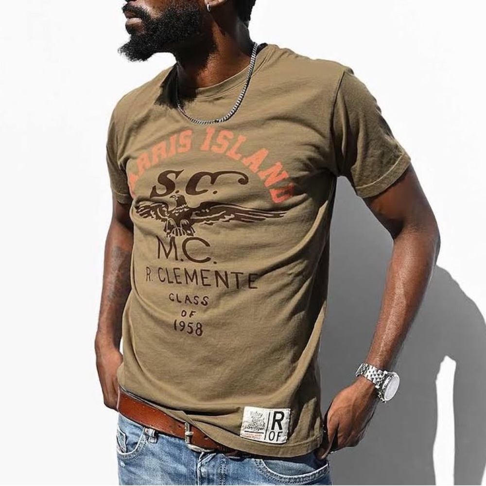Roots of Fight Green Roberto Clemente Marines T-Shirt Tee Men’s S Baseball Small